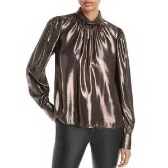 A.L.C Lydia Metallic Top Blouse Gray Size 6
Pullover Mock Neck Long Sleeve Party - Picture 1 of 4